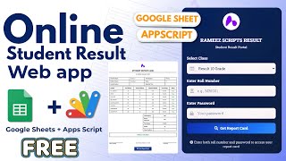 How to Make Online Student Results Web app with Password using Google Sheet | E5