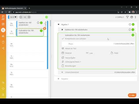 Einstieg Unterrichtsplanung - "Mein Schulplan" / DIGIT