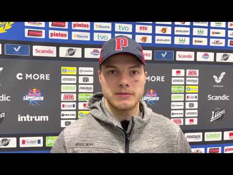 Lukko–HPK-jälkihaastattelussa Scott Pooley