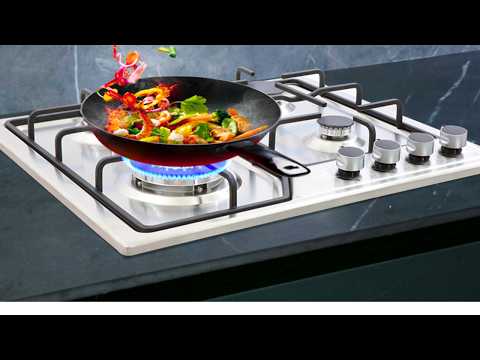 Gas Cooktop Stove Top, 22″x20″ Built-in Stainless Steel Stove Top with Thermocouple Flameout Protection Device, 4 Burners High Efficiency Gas Stove, Kitchen Cooktop for Restaurants Home video review thumbnail
