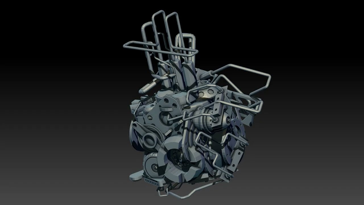 61 Hardsurface IMM brush OBJ blend files 3D Model