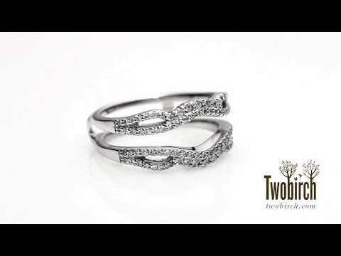 0.57 ct. Double Infinity Wedding Ring Guard Enhancer - TwoBirch  TB-GUARD-0110-WG-H