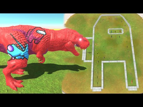 Among Us T-rex Death Run Among Us Map - Animal Revolt Battle Simulator