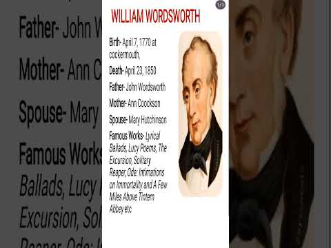 William Wordsworth Biography and major works #emrs #englishliterature #education