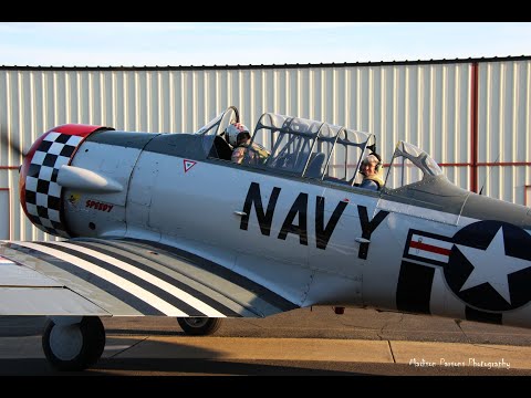Stearman Biplane Rides & Warbird Flights - T6 Texan landing at Warrenton-Fauquier Airport