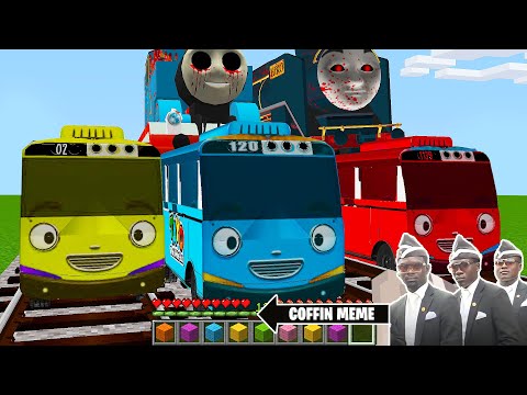 ESCAPE from TAYO THE LITTLE BUS vs THOMAS THE TANK ENGINE.EXE and FRIENDS in Minecraft - Coffin Meme
