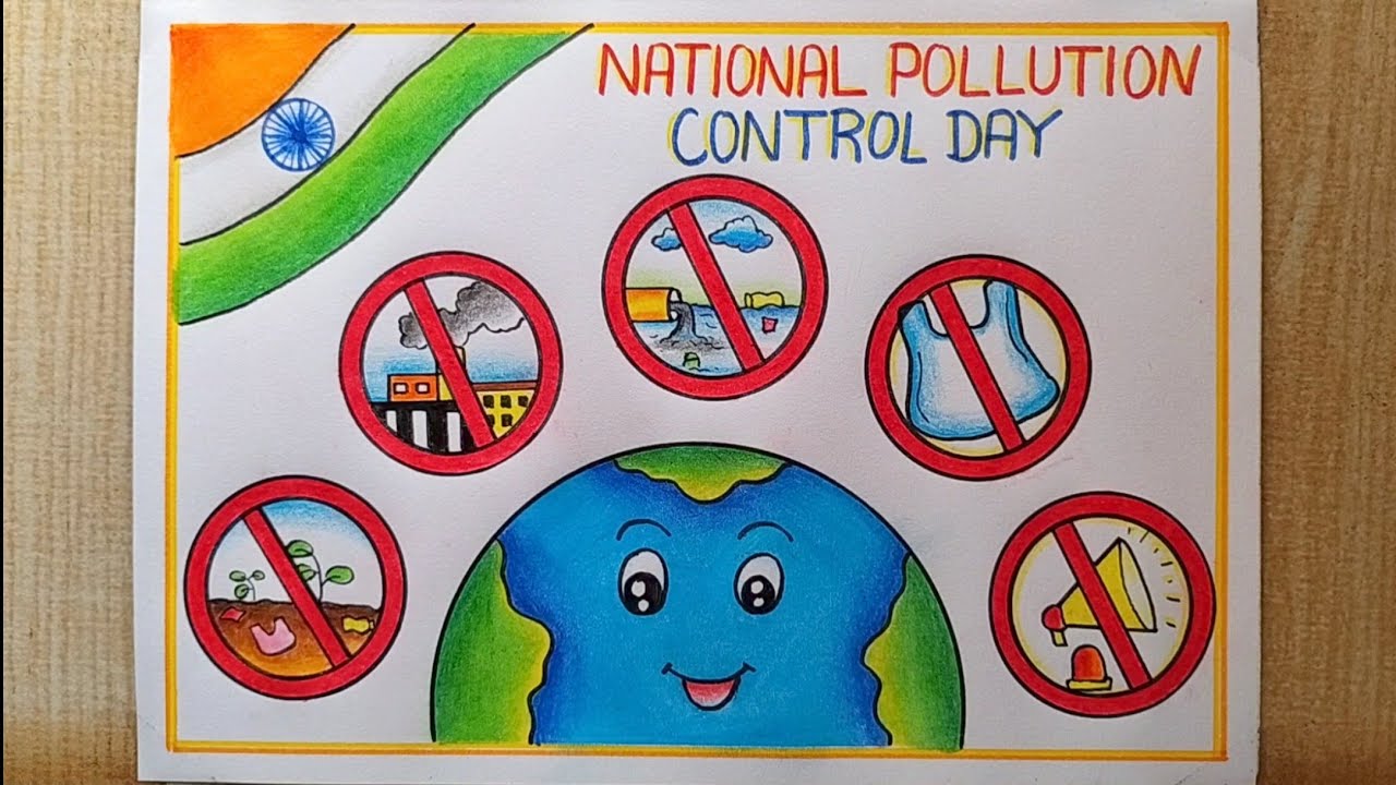 National Pollution Control Day poster drawing easy| Stop Pollution Poster| No Pollution drawing
