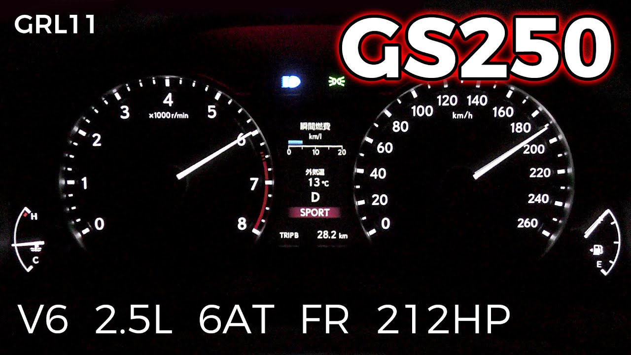 (2012y)  GS250 , acceleration test.cruise engine rpm , Japan specification .(LEXUS  GRL11) V6 2500cc