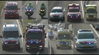 Politie, Brandweer en Ambulances met spoed naar ernstig ongeval A15 Barendrecht! #566