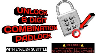 Pano buksan ang 6 DIGIT PADLOCK(step by step how to unlock 6 digit push button combination padlock)