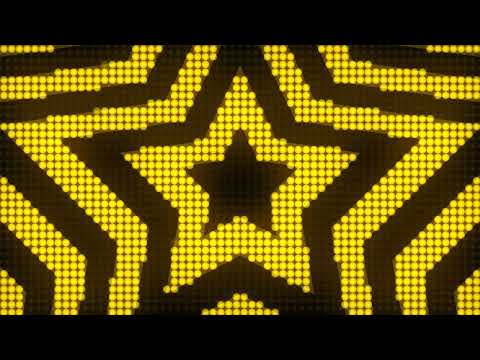 4K 1 Hour Yellow Star Tunnel Y2K Colorful Aesthetic LED Lights Background Video Screensaver