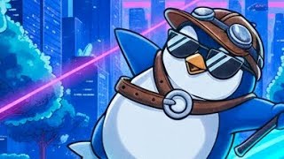 Penguin Quest 3 theme - flying city  (AI imagined game)