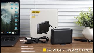 Essager 140W Laadstation voor MacBook/Laptop GaN Snellader Zwart Opladers