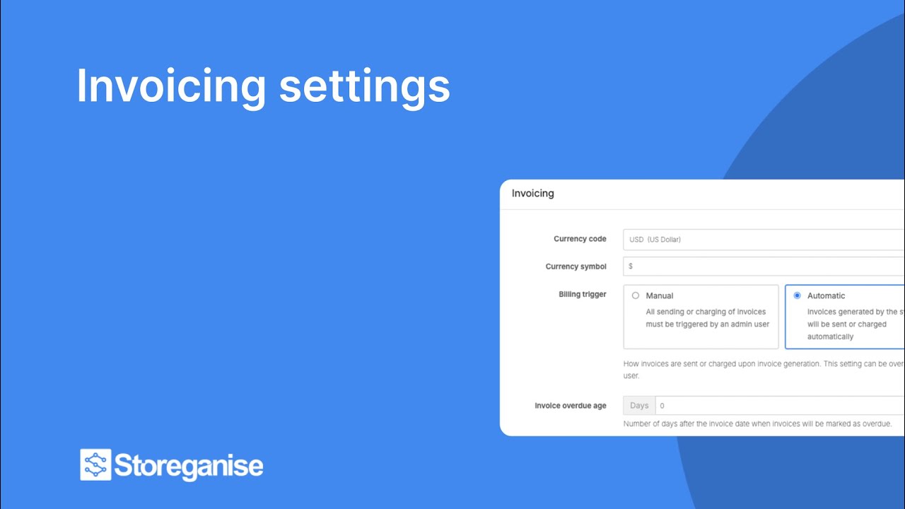 Invoicing settings
