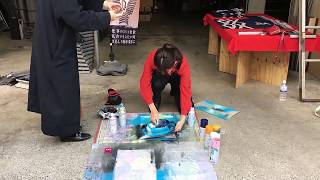 20200130 堀江聖夏さん 瓦割り&スプレーペイント