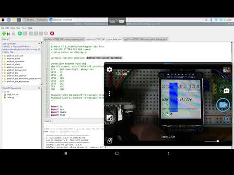 CircuitPython display cursor on displayio, work on Raspberry Pi Pico/ST7789 SPI Display.