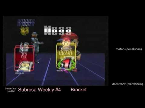 Subrosa Weekly #4 - Bracket - Mateo (Ness, Lucas) vs DaComboz (Sheik)
