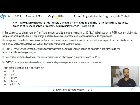 Questão 07 - NR 18 / PGR