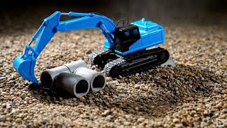 Mini Excavator's Epic Yellow Dust Drift