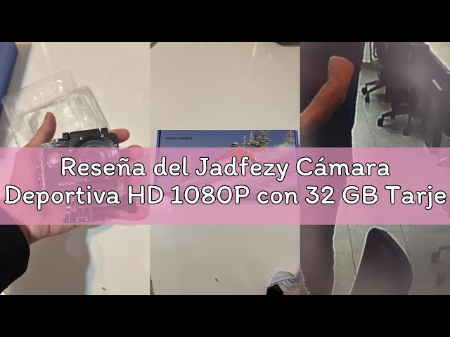 Vídeo relacionado con Jadfezy Cámara Deportiva HD 1080P con 32 GB Tarjeta de Memoria, Cámara subacuática 30M con 140 Grados Gran Angular, Cámara de acción 2 baterías Recargables de 900mAh y Kit de Accesorios