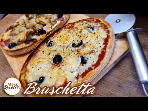 Recette Bruschetta (Champignons, Jambon, Fromage, Tomate)