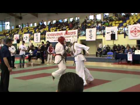 European Junior Champiohships Kyokushin,Sergiy Zhydko(Ukraine,aka)-Mateusz Rutyna(Poland)