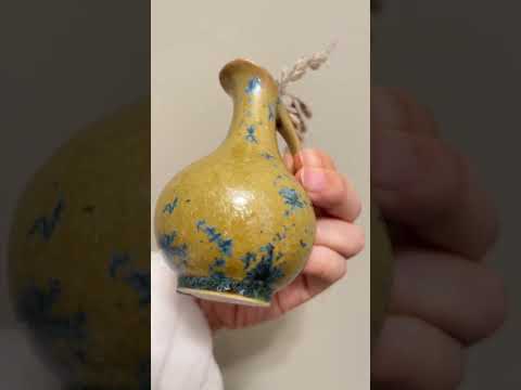 Cute crystals developed on this vase #vase #crystals #chemistry #glaze #pottery #crystalline