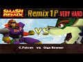 Smash Remix Classic Mode Remix 1P Gameplay With Captain Falcon VERY HARD