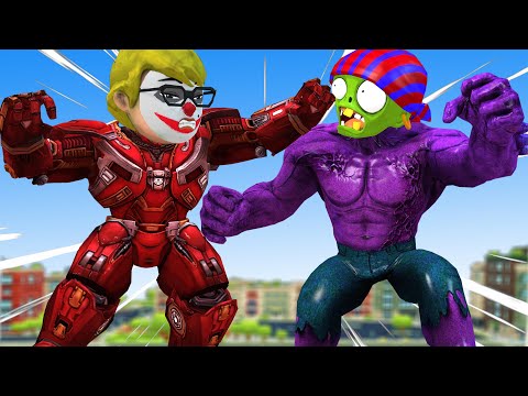 Team Spider Man Transform NickHulk Buster vs Giant Zombie Rescue Ice Scream 4 - Scary Teacher 3D