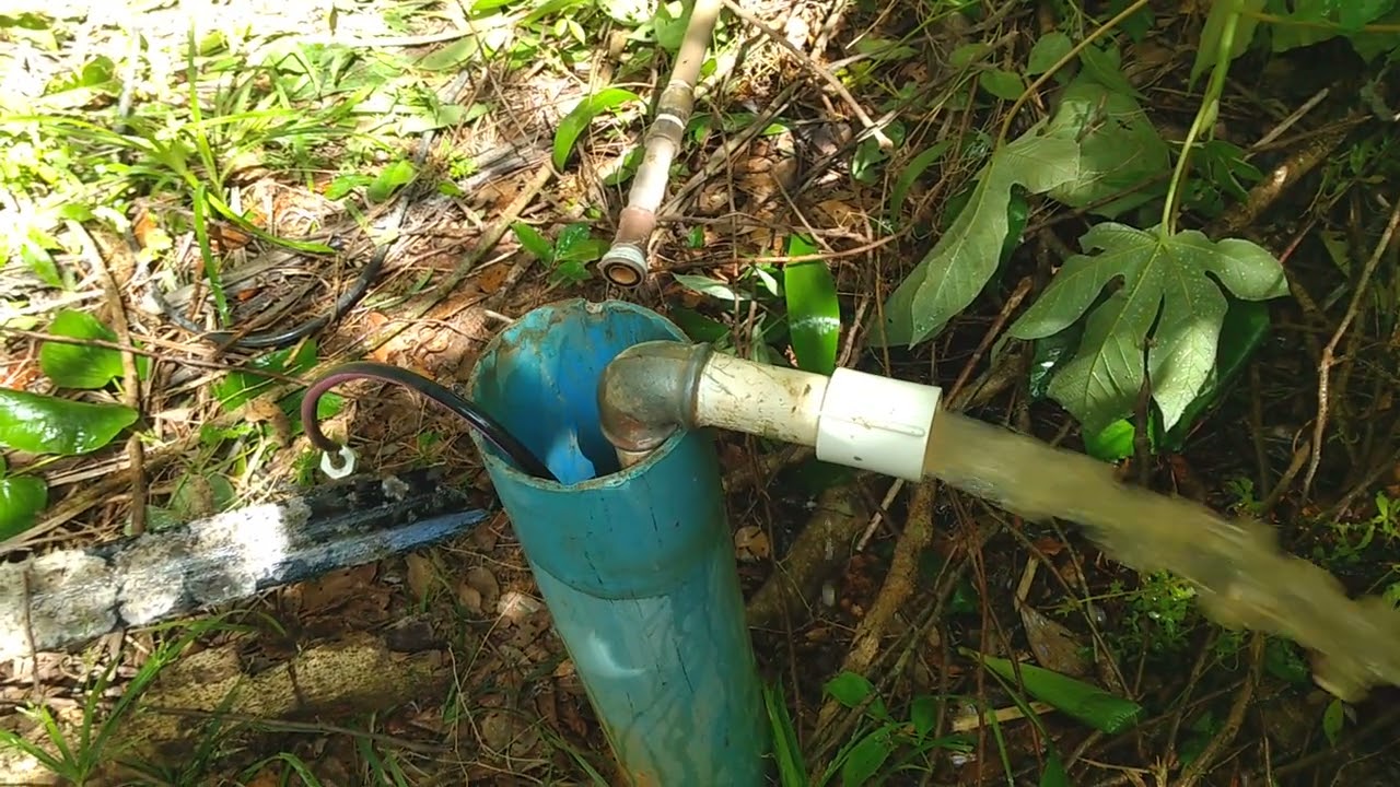 Mini poço artesiano liga e não sai água
