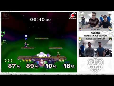 HFLAN 2019 - Galan & Mehdi (BLUE) VS Malmortis & SchlimmShady (GREEN) SSBM POOLS TEAMS - Smash Melee