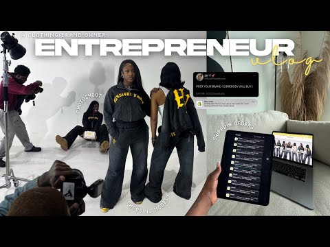 ENTREPRENEUR VLOG | business owner tips, bts photoshoot, canva tutorial, launching a clothing brand