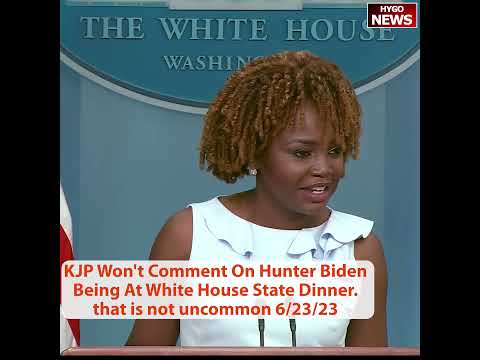 KJP Won't Comment On Hunter Biden At White House State Dinner — "Family Member"