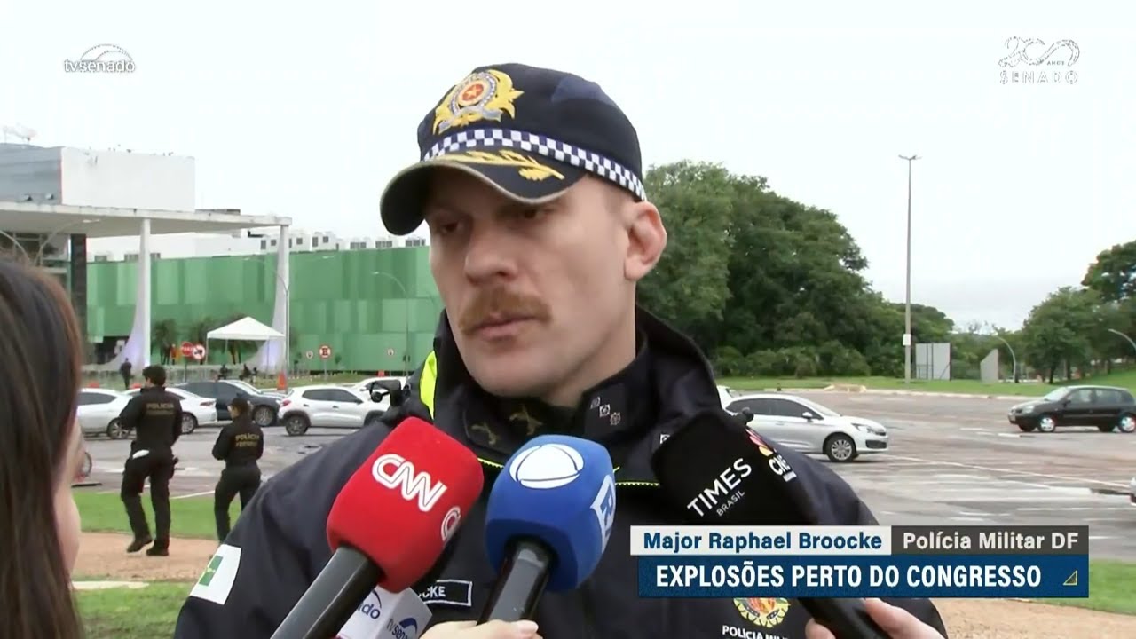 Major da PM explica ações das Forças de Segurança após explosões na Praça dos Três Poderes