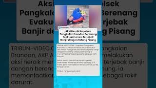 Viral! Aksi Kapolsek Brandan Evakuasi Lansia Sambil Berenang Tanpa Pelampung di Tengah Banjir