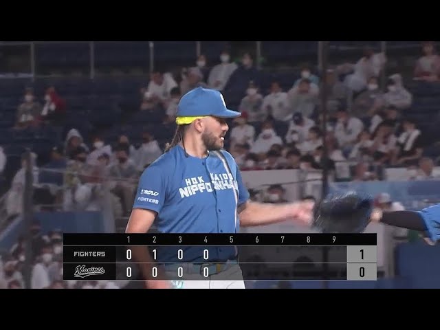 【4回裏】ファイターズ・ポンセ ノーアウト満塁のピンチを無失点に抑える!! 2022年7月5日 千葉ロッテマリーンズ 対 北海道日本ハムファイターズ