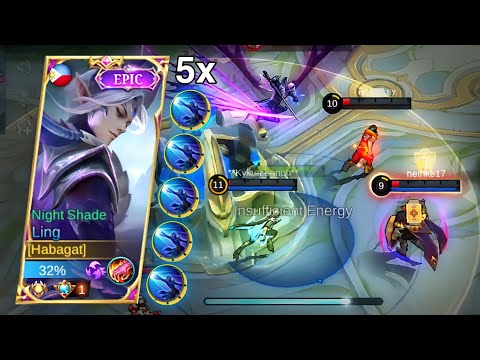LING AGGRESSIVE 5X DASH COMBO ON POINT! Ling Fast Hand Glory + Genius Rotation! 😈 - LING MLBB