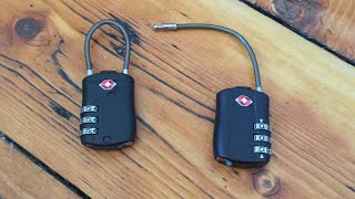 Review: TSA Approved Suitcase number locks with flexible cable