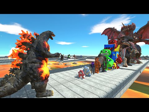 Godzilla Burning vs Destoroyah LAVA DEATH RUN - Animal Revolt Battle Simulator