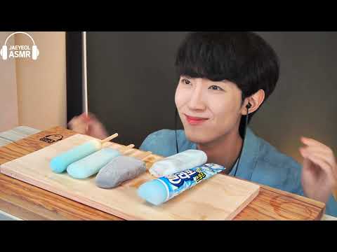 ASMR ICE CREAM BLUE PARTY DESSERTS CANDY MUKBANG