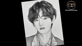 How to  draw BTS V Kim Taehyung  step by step Penc