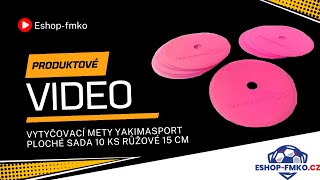 Vytyčovací mety Yakimasport ploché sada 10 ks růžové 15 cm