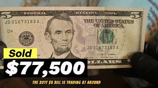 Rare USA Five Dollars Bill note 2017 worth more than you think!5 Dollar Bill worth money!
