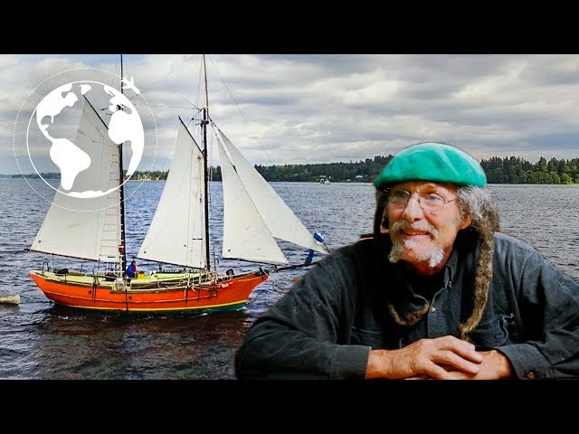 Artist Builds his Dream Sailboat, The Pterodactyl, a Concrete Hull Gaff Rig Schooner