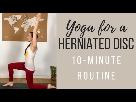 Yoga for a Herniated Disc - Best stretches & exercises to relieve pain (10 min)