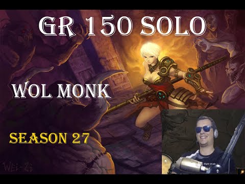 Diablo 3 - S27 WOL MONK GR150 Solo (GRAND FINALE) 😎