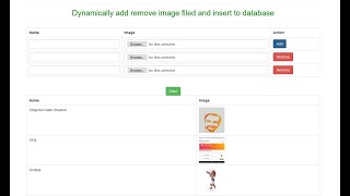 dynamically add remove image field and insert to database #php #mysql #jquery