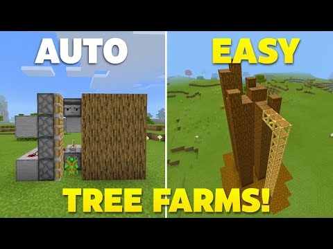 Easy Automatic Tree Farms Tutorial In Minecraft Bedrock! (fast)
