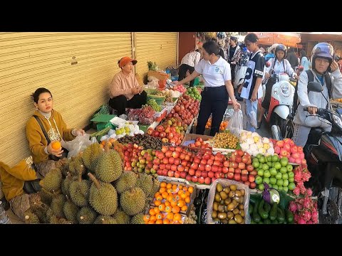 Delicious Fresh Fruit, Vegetables, Fish, Meat - @Chhouk Meas Market Food Tour - Cambodian Market