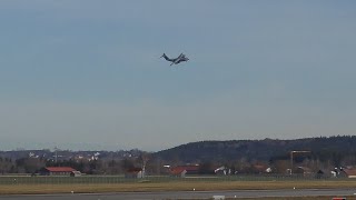 4K | A400M - GAF Low cross approach at EDJA-Memmingen Airport | 12.2023
